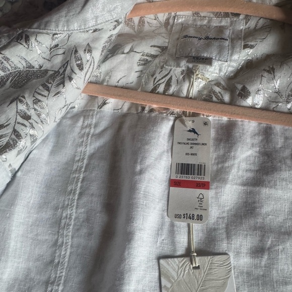 Tommy Bahama two palms Women's Shimmering Silver Jean Jacket - Picture 2 of 12